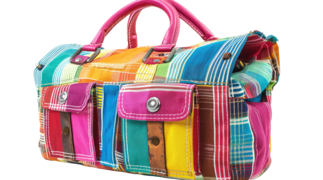 A Symphony of Colors: A vibrant and stylish duffel bag is a kaleidoscope of hues, exuding playful energy and contemporary charm. with a lively mix of tones
