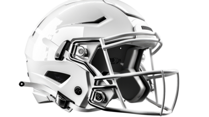 Gridiron Guardian: This image presents a close-up of a pristine football helmet. A symbol of protection and athletic prowess.