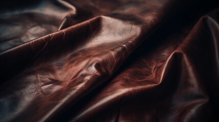 Rich Brown Leather Texture Luxurious Draped Hide Background