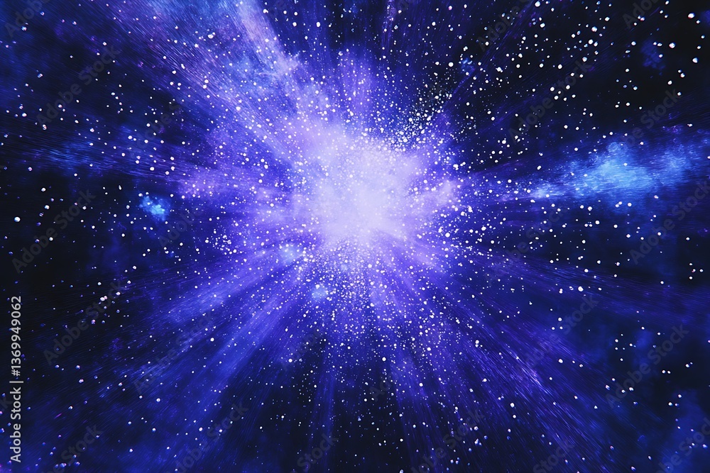 Wall mural abstract space background with nebula and stars, cosmic explosion in deep universe