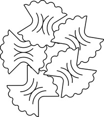 Farfalle outline vector