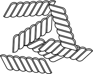 Fusilli outline vector