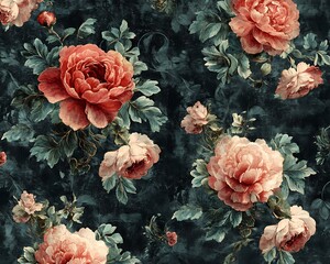 Floral Pattern Design on Dark Background