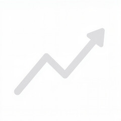 Growing upward trend graph on a minimalist background  