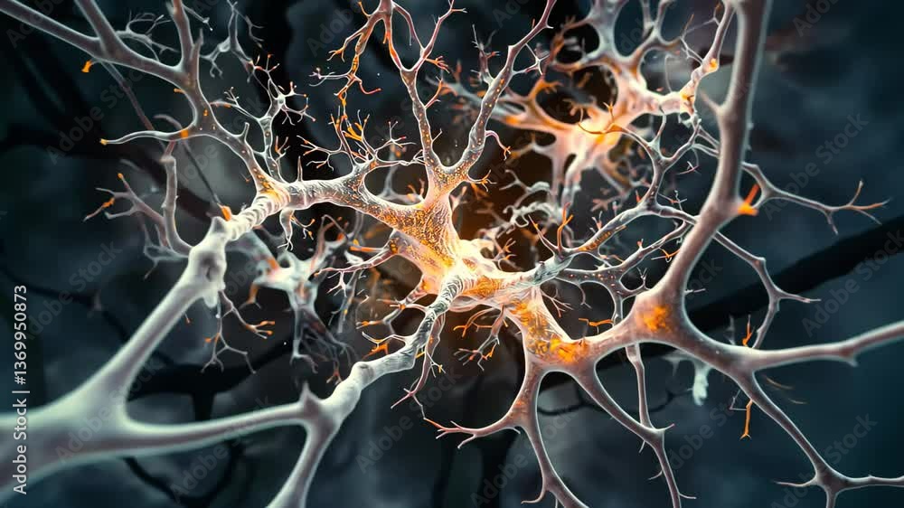 Poster this representation highlights the intricate network of neurons within the brain, emphasizing their 