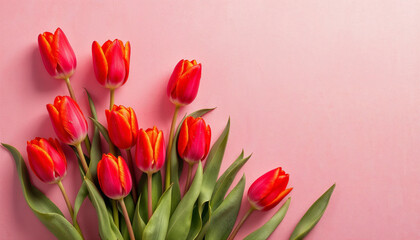 Pink tulips on blank background HD image. A tulip doesn't strive to impress anyone, it just blooms proverb image