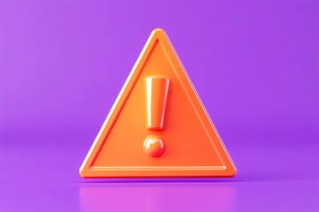 Orange Exclamation Triangle: A Bold, Minimalist 3D Design