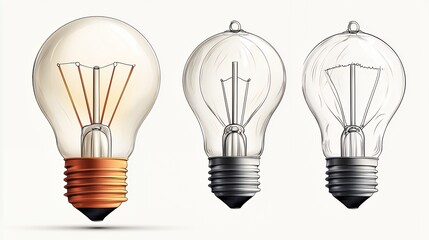 Clear Glass Light Bulb on Yellow Background