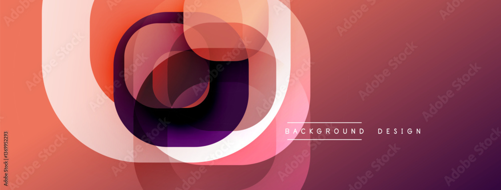 Poster Abstract background with layered translucent gradient shapes