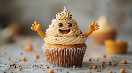 Happy Ghost Cupcake Halloween Treat of excellence in splendor beyond compare with grace in style.