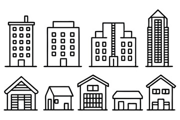 Fototapeta premium Condominium line art illustration for modern urban design (2)