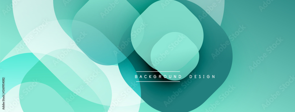 Poster Abstract background with layered translucent gradient shapes