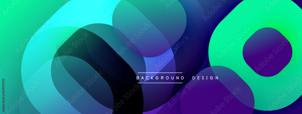Poster Abstract background with layered translucent gradient shapes
