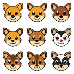 Fototapeta premium Vector collection of cute cartoon funny