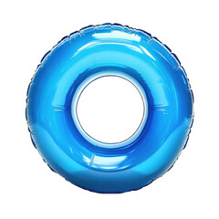 Blue inflatable tube isolated on transparent background