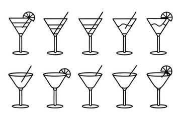 Cosmopolitan line art illustration for modern design projects (2)