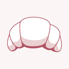A Classic Croissant: A delicious, freshly baked croissant, with its signature crescent shape, is depicted. A delightful culinary treat, perfectly illustrated to capture the essence of French pastry