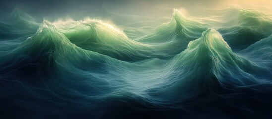 Abstract Sea Waves, Dramatic, Artistic, Background, For Posters, Magazines