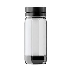 Ultra-HD realistic depiction of modern portable blender bottle, minimalist aesthetics, isolated transparent PNG, English labeling clear.
