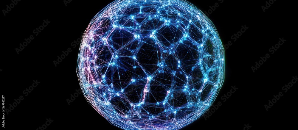 Aufkleber abstract sphere network background for science concept