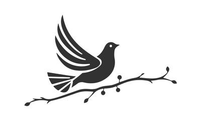 Dove logo. Bird icon template. Symbol of peace freedom and hope. Bird logo, flying dove, dove of peace, vector dove