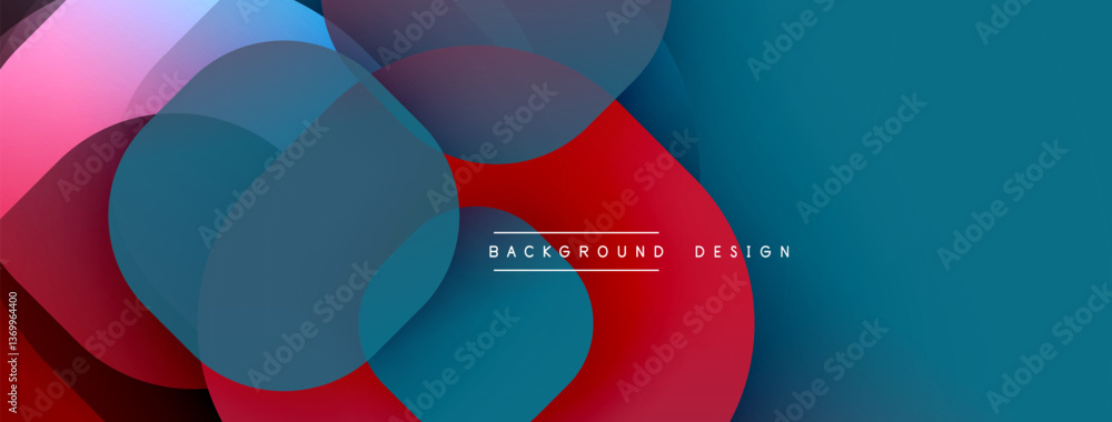Poster Abstract background with layered translucent gradient shapes