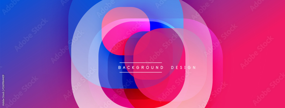 Poster Abstract background with layered translucent gradient shapes