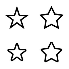 Star simple outline icon set. Easy editable symbols for design