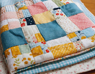 가지런하게 접혀 깔끔한 있는 이불