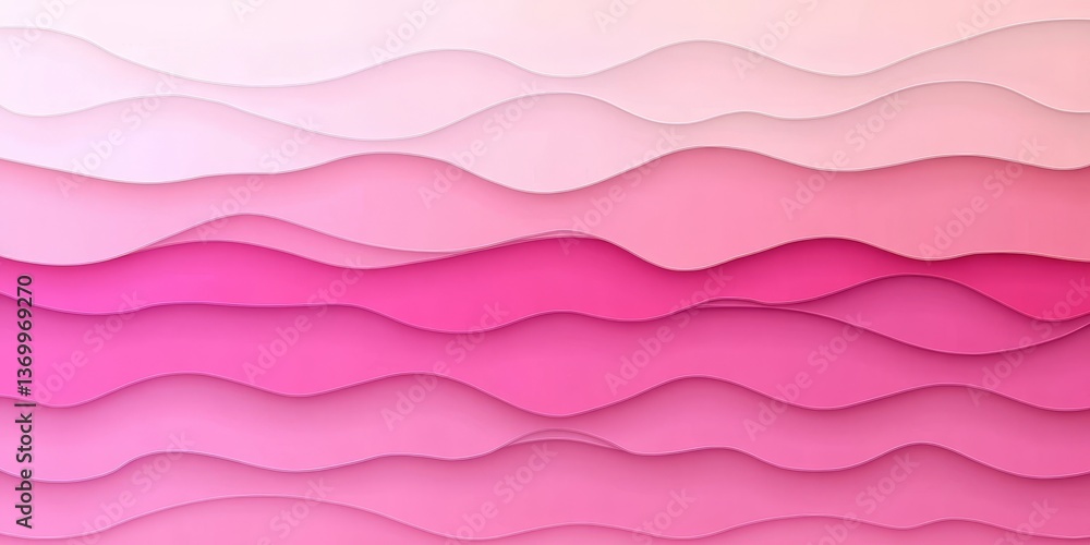 Poster abstract soft blush to raspberry gradient in 3d wave texture, seamless minimalist pattern background