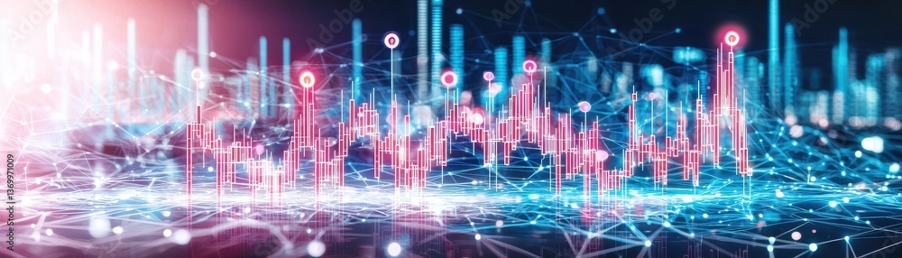 Poster interactive trading interface visualization financial markets data analytics digital environment hig