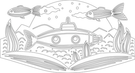Submarine Coloring Book