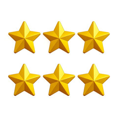 Obraz premium Five-star rating, golden stars, customer review,
