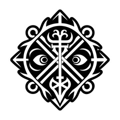 A filled style icon of death sigil tattoo