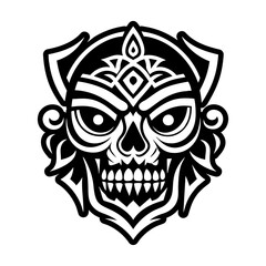 A solid style icon of death skull tattoo