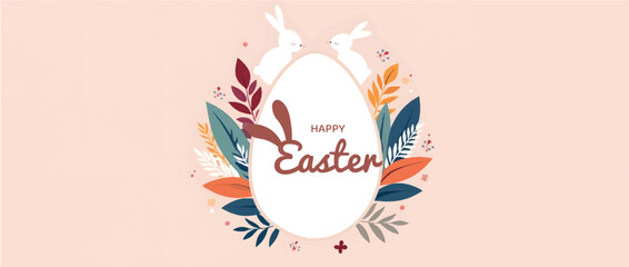 Minimalist Easter design with playful dots and egg shapes