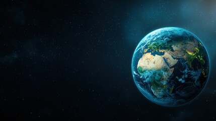 Obraz premium Global A satellite image of the Earth showing climate changes and natural landscapes.