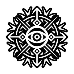 A filled style icon of protective eye symbol