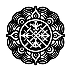 A filled style icon of slavic tattoo symbol