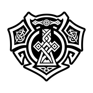 A glyph style icon of svarog symbol tattoo