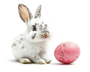 Obraz premium Cute bunny with Easter egg (1)