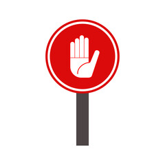 Obraz premium Red Circle with Hand Stop Signal – Do Not Enter