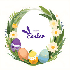 Modern pastel Easter banner with abstract shapes and soft colors