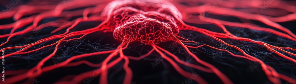 Poster dynamic cellular structure visualization laboratory scientific image abstract close-up biology conce