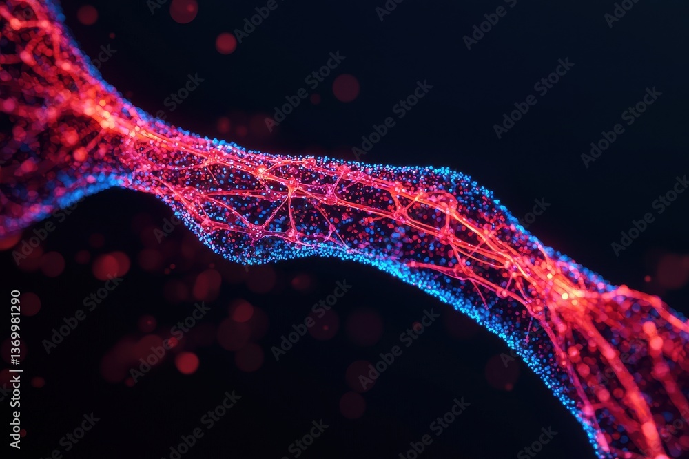 Fototapete Dynamic neural network visualization digital space abstract image technology environment close-up view conceptual art