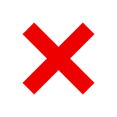 Obraz premium Bold Red X Symbol – Error or Cancel Icon