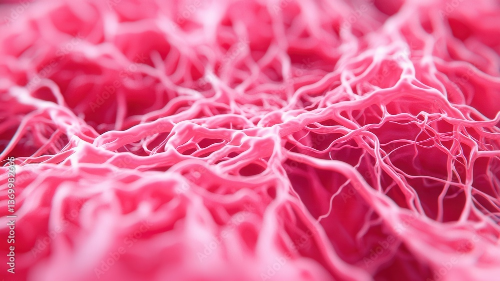 Poster exploring cellular structures in microscopic detail laboratory research scientific imaging close-up 