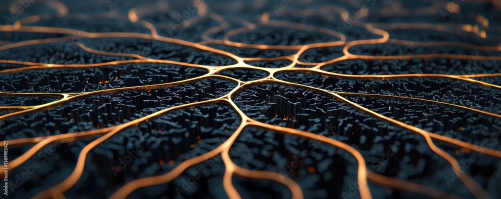 Poster abstract network patterns digital art visual design futuristic environment close-up view tech concep
