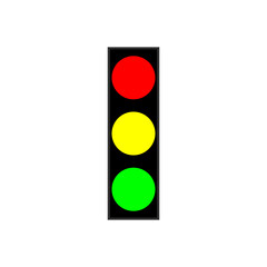 Simple Traffic Light Icon &ndash; Vertical Stoplight with Three Colors