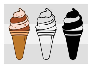 Ice Cream svg,Ice Cream Silhouette, Waffle Cone Svg, Cone Ice Cream Svg, Ice Cream Png, Summer Svg, Ice Cream Monogram, Split Monogram, Circle Monogram,